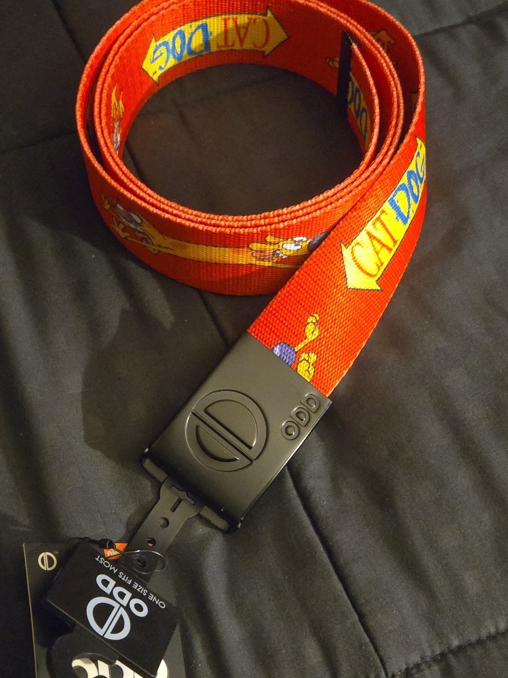 Red Cartoon Web Belt with Black Buckle